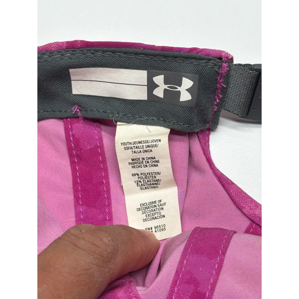 Under Armour Pink Camo UA Free Fit Baseball Cap Youth Adjustable - Picture 6 of 6